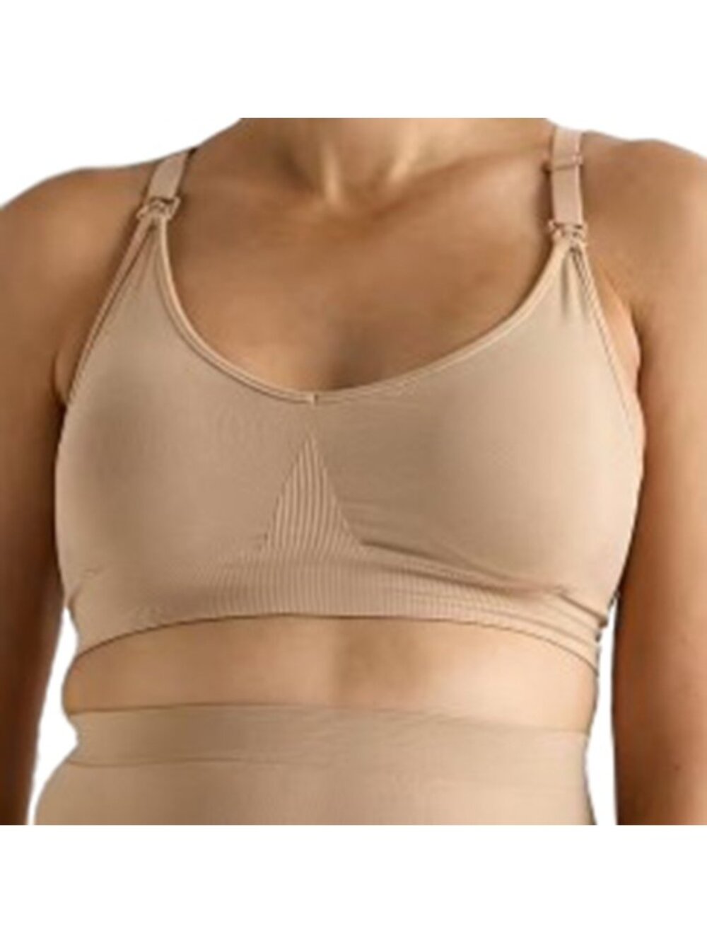 Quince Seamless Nursing Bra Padded Adjustable Extenders Sand Size Small NWT